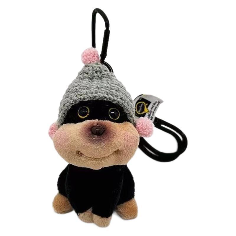 Niedliche Biene Welpen Tasche Anhänger für Mädchen Plüsch Puppe Schlüsselanhänger Spielzeug Nische High-End-Rucksack Dekoration_voghion.com