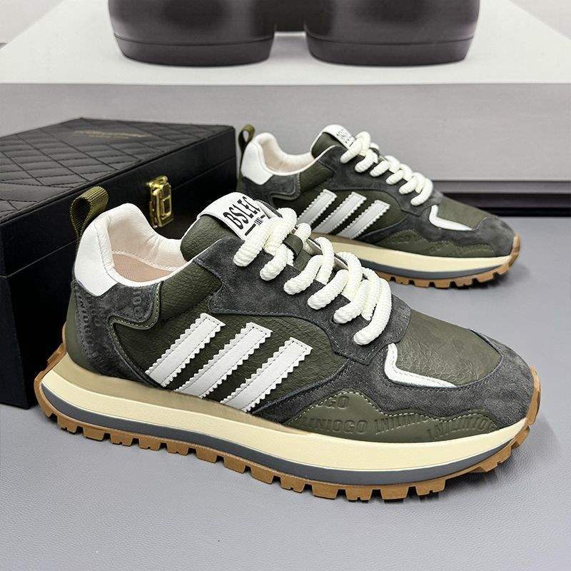 特大码男鞋秋季2025新款加绒运动休闲阿甘老爹鞋男跑步旅游鞋潮牌