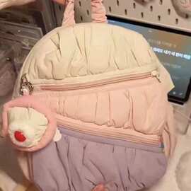 双肩包可爱奶油书包学生上课背包轻便少女多巴胺迷你包