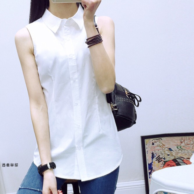 Sleeveless Shirt Women's Spring and Summer New Thin Inner Elegant Outer Wear Student Black and White Shirt Base Vest Shirt