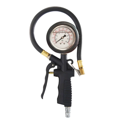 Silicone oil large screen pointer tire pressure gauge tire pressure gauge air gun air meter deflation pressure measurement inflatable integrated factory direct sales (Air pressure gauge/tire pressure gauge) - km-1202