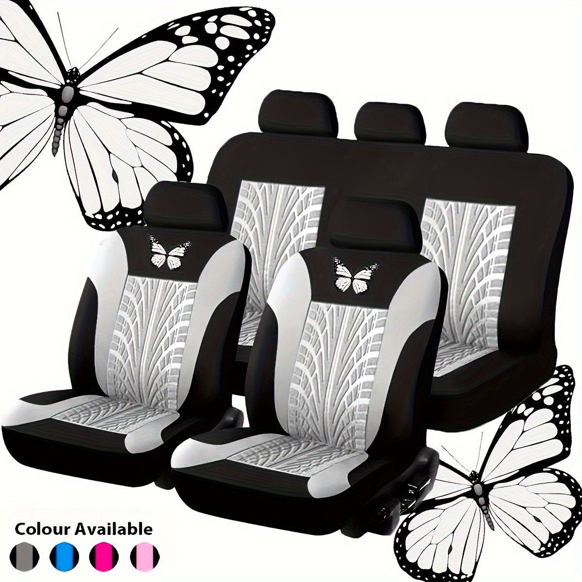 Cross-Border Temu, Tk Hot-Selling Car Seat Covers with Embossed Butterfly Design, Wholesale Car Seat Covers and Cushion Covers
