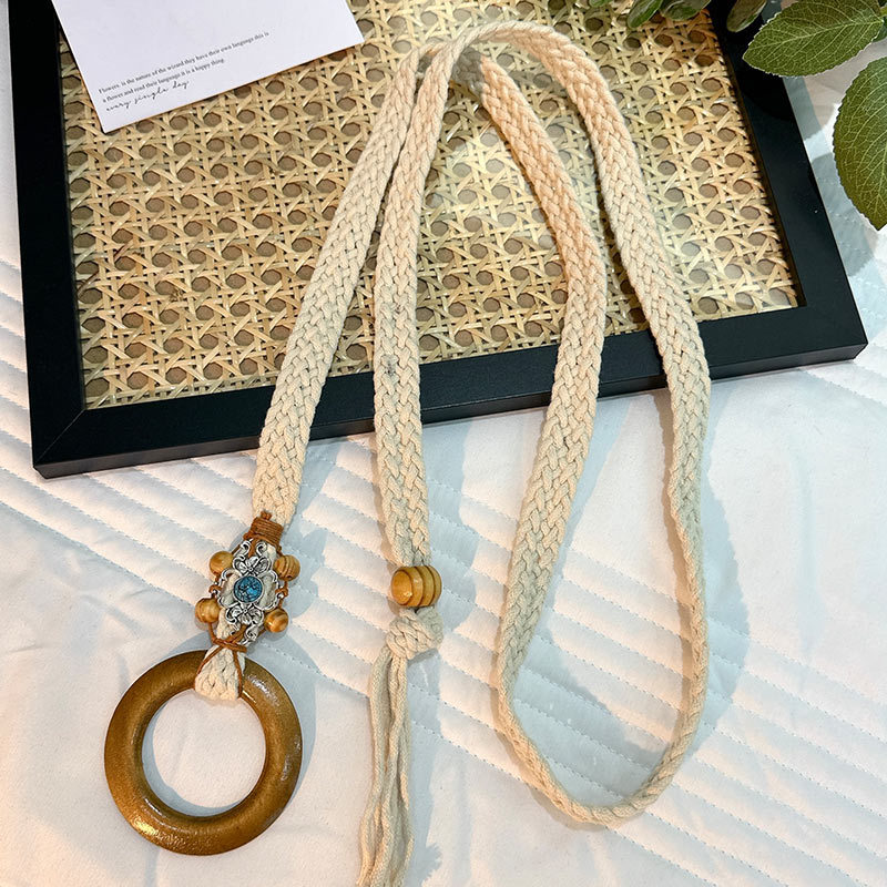 Cuerda de la cintura popular Bohemia tejida cuerda de cáñamo cadena de la cintura cinturón delgado vestido del todo-fósforo de las mujeres joyería transfronteriza al por mayor