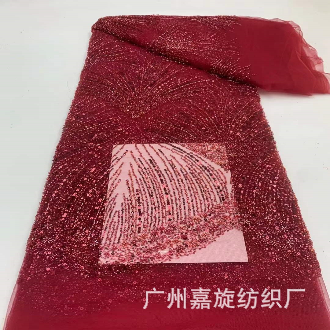 Moda francesa industria pesada con cuentas Pavo Real pantalla abierta tela de encaje vestido de malla de boda tela DIY JX3985