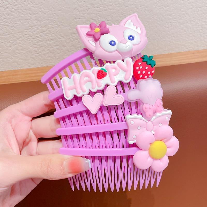 Artefacto de pelo roto peine de niños femeninos dibujos animados lindo horquilla tocado niña flequillo acabado de pelo roto peine pinza de pelo