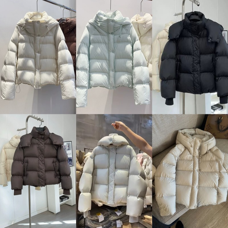 90% White Goose down 2026 Winter Thickened Loose Fit Petite Hooded Cloud Puff Short down Jacket for Women