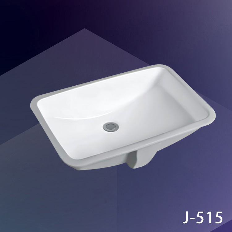 Baja de cerámica cuenca cuadrada incrustada lavabo cerámico lavabo de mano pequeña casa lavabo único lavabo de alta temperatura ingeniería hotelera de lavabo inteligente