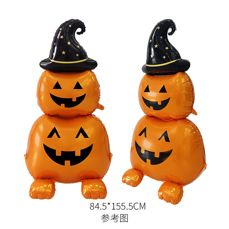 新しいハロウィンゴーストフェスティバルアルミフィルムバルーン 4D 立体カボチャハロウィンゴーストパーティーゴースト漫画バルーン|undefined