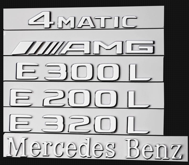 Suitable for Mercedes-Benz rear emblem stickers, including models like the E300L, C260L, and GLC260L; original letter emblems for modification
