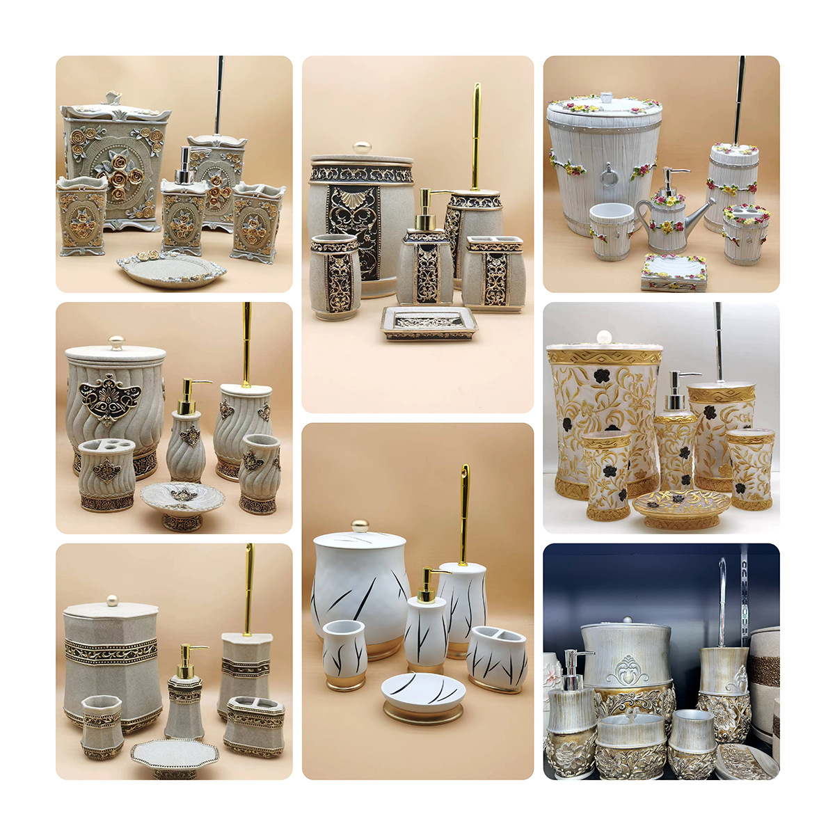 Juego de baño de resina DZ Juego de baño de cuatro piezas de cinco piezas de seis piezas