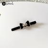 South Korean goods, cute black metal hairgrip, four-leaf clover, simple and elegant design