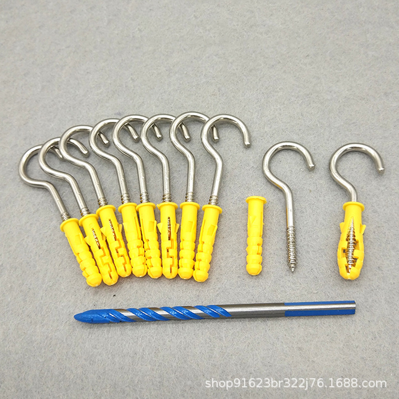 塑料膨胀灯钩挂钩膨胀石膏板挂钩吊灯晾衣绳不锈钢配件一件代发