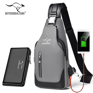 Botel Kangaroo New Chest Bag Men's Chest Crossbody Bag Shoulder Bag Casual Student Small Satchel Trendy Brand Men's Bag