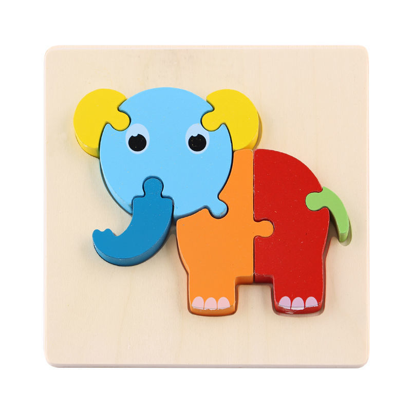 Rompecabezas para niños desarrollo de inteligencia educación temprana 3D de madera tridimensional bebé 1-2 años medio niños y niñas 6 juguetes educativos