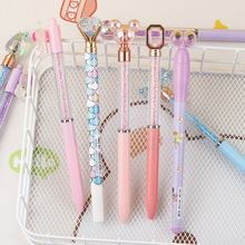 可爱卡通小碎钻旋转扭动出芯学生中性笔大钻石卡通圆珠笔学生文具