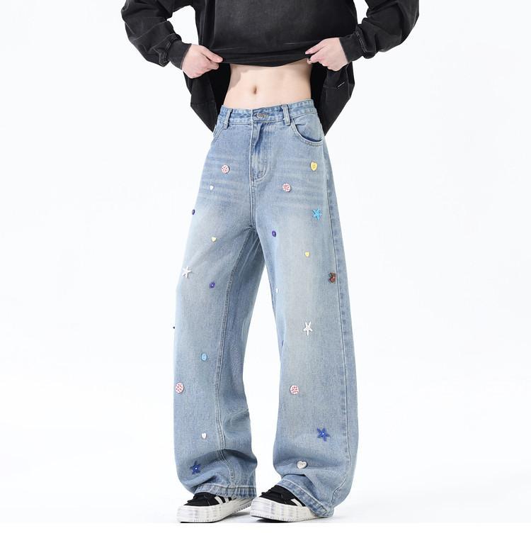 Retro Bunte Wide Leg Jeans Für Damen Und Herren Boyfriend Style_voghion.com