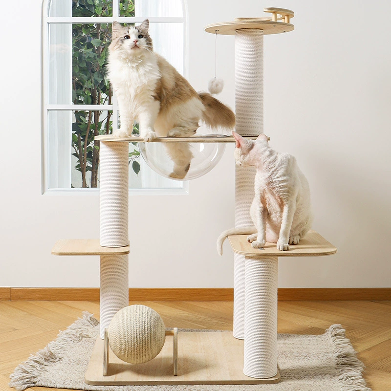 Многослойная рамка для восхождения кошек, кошачье гнездо, космическая капсула, кошачье дерево, прыжковая платформа, встроенная сизалевая колонна, устойчивая к царапинам и износостойкая доска для кошачьих когтей.