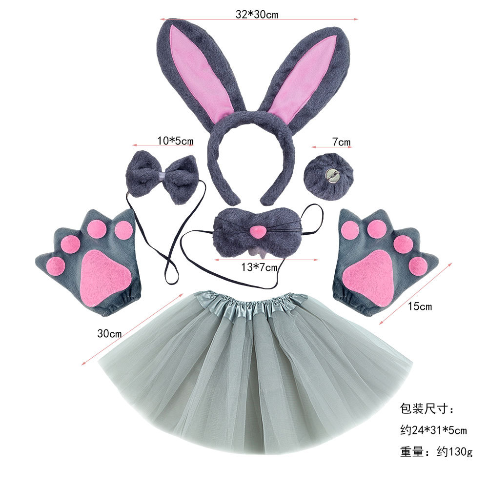Nueva Pascua caliente Orejas de conejo diadema decoración del partido traje otoño e invierno de la felpa Linda nariz de conejo blanco diadema
