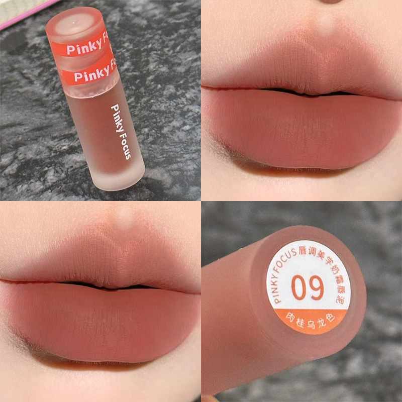PinkyFocus粉雾哑光奶霜唇泥26色唇釉丝绒显色持久口红跨境唇彩女|undefined