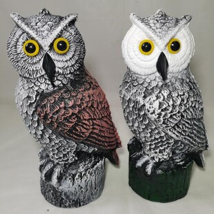 Realistic Simulation Garden Wild Animal Multi-expressions Big Face Owl Standable Forest Outdoor Trap Bird Repelling