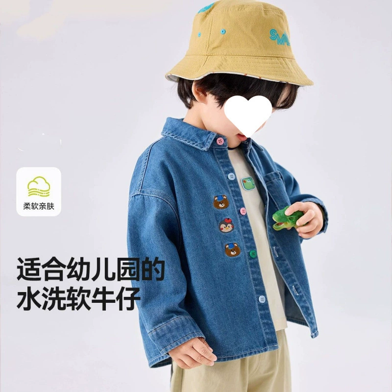 Детская джинсовая куртка, детская рубашка, весенняя верхняя одежда для мальчика, стильная весенне-осенняя куртка, новая детская одежда.