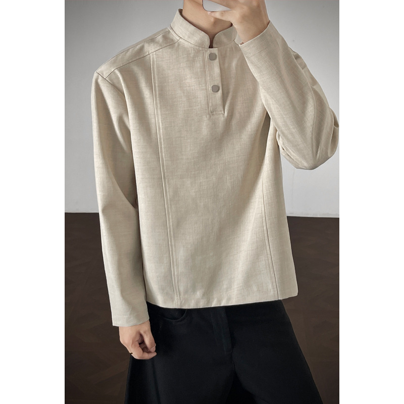 American-style Polo Henley shirt for men, long-sleeved t-shirt, spring and autumn top, cleanfit inner layer, men's outerwear sweatshirt American-style Polo Henley shirt for men, long-sleeved t-shirt, spring and autumn top, cleanfit inner layer, men's outerwear sweatshirt