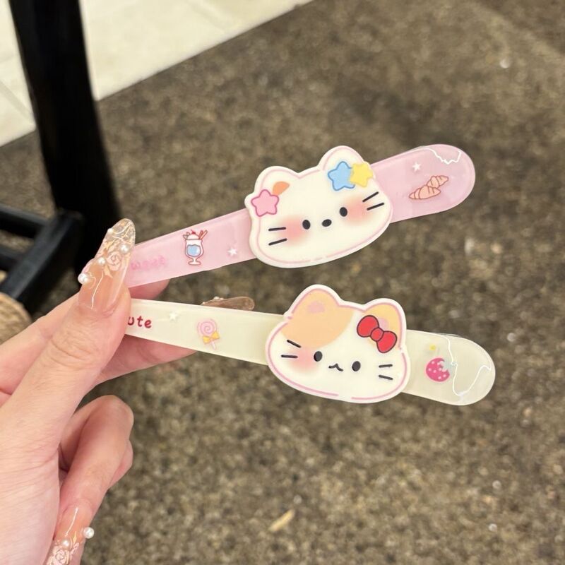 亚克力糖果色小狗长条发夹日系甜美百搭少女侧边刘海发卡发饰批发|undefined