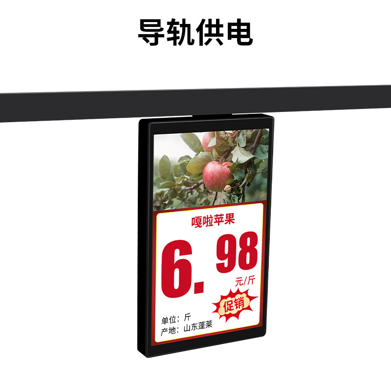 10.1寸彩色双屏电子标签生鲜超市LCD广告屏WiFi链接支持视频播放