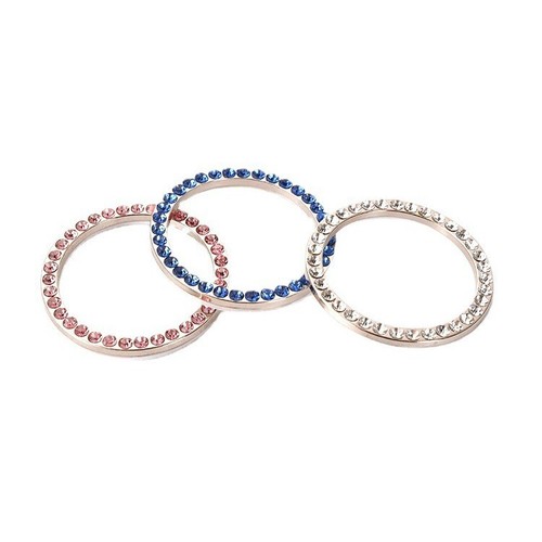 Car one-touch start ring with diamond decoration sticker, stylish creative car interior modification ignition switch with diamond decoration ring
