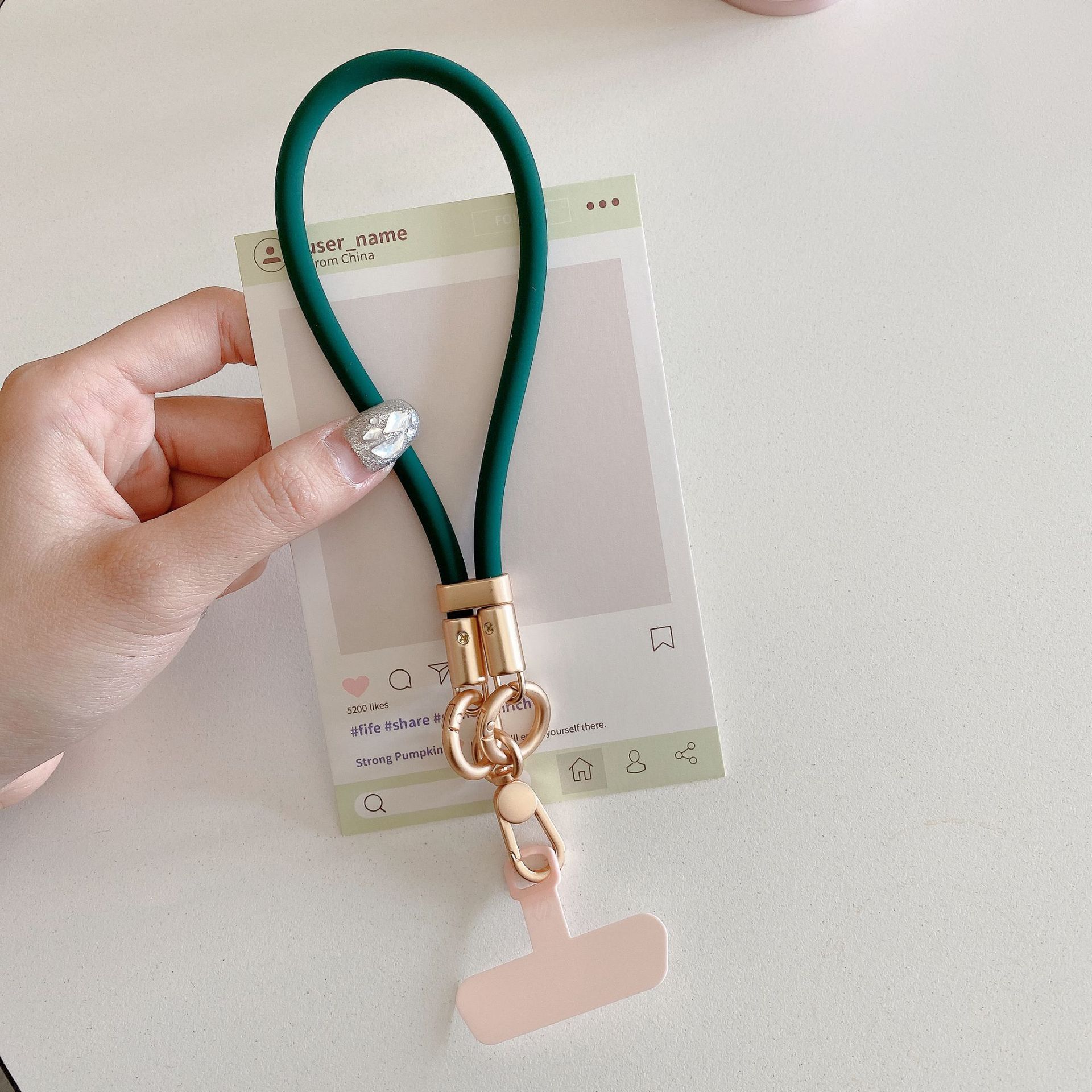 Silicona líquida cordón corto para teléfono móvil junta pulsera corta funda para teléfono móvil anti-pérdida para exteriores cadena de muñeca cuerda corta