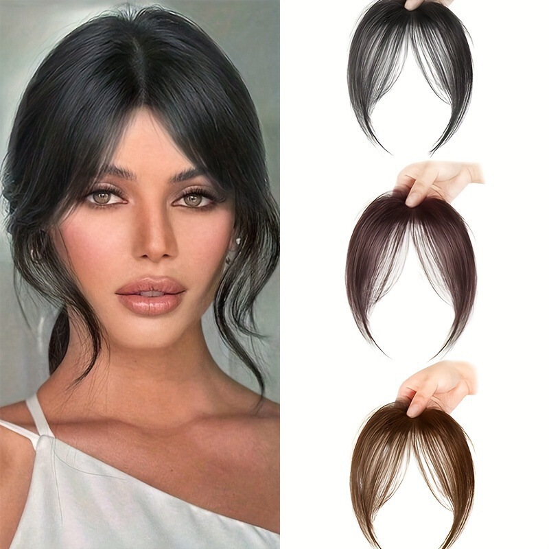 Cross-border 2-piece set of wigs for head contouring, French bangs, volumizing hair, middle-parted sideburns, white hair coverage, and figure-eight bangs Cross-border 2-piece set of wigs for head contouring, French bangs, volumizing hair, middle-parted sideburns, white hair coverage, and figure-eight bangs