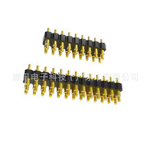 工厂定制2.54mm间距双排3a电流弹簧针铜针 公母座插板pogo pin