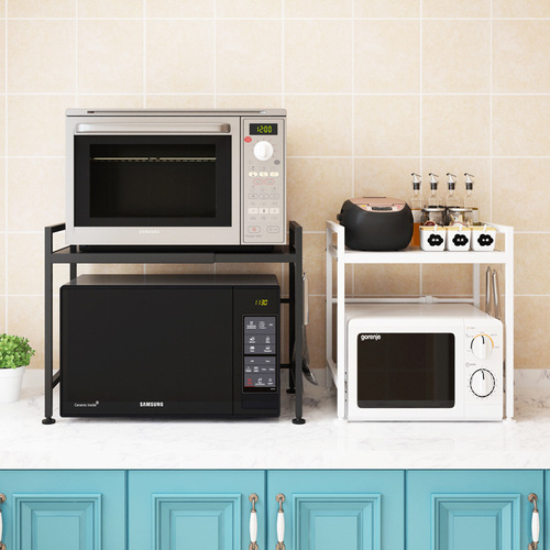 Adjustable microwave shelf multi-layer oven rack floor-standing two-tier rice cooker double-layer storage rack kitchen shelf