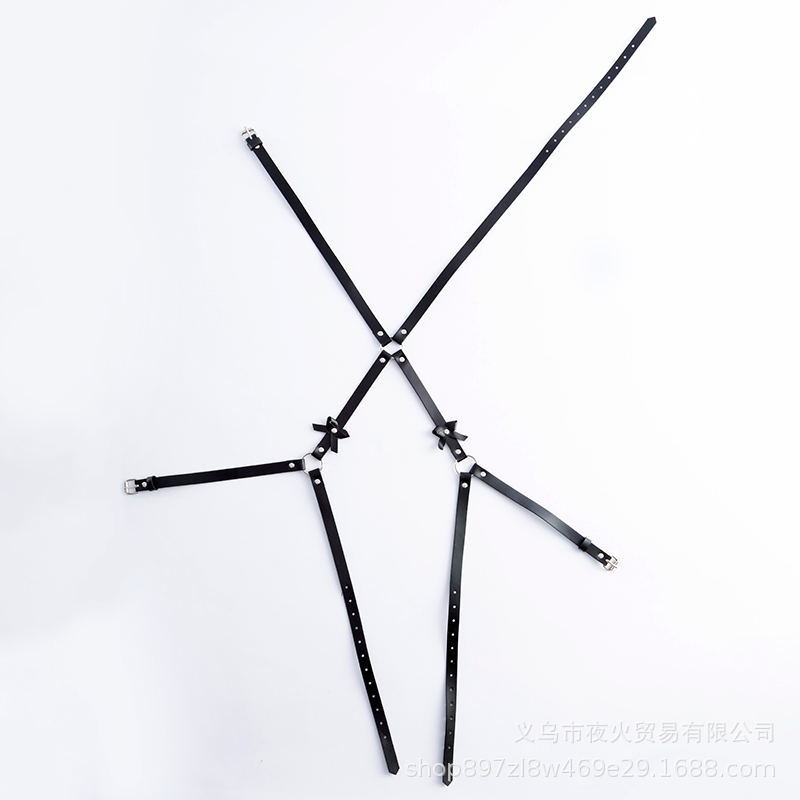 Juguetes sexuales y encuadernación arco cuero suspender vinculante pantalones arco ajustable sexy medias