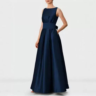 Bridesmaid Dress Long 2025 New Elegant Satin Bridesmaid Group Sister Dress Slimming Look Banquet Evening Dress Performance Dress for Women