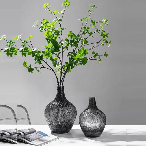 European Simple Belly Belly Glass Vase Snow Willow Silver Willow…