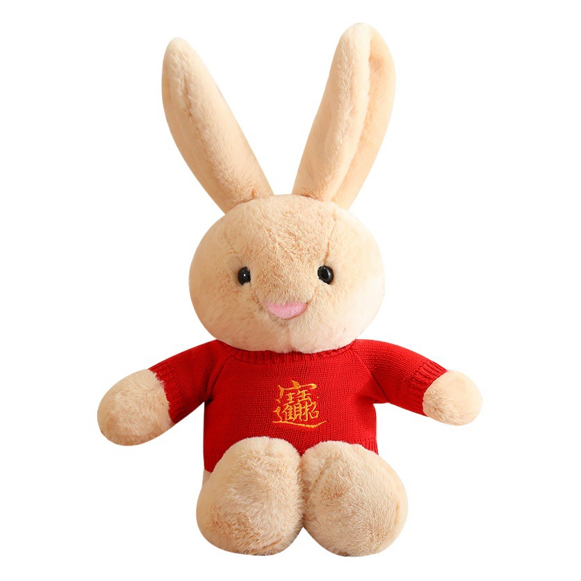 Одевание Кролика 2023 Год Кролика Талисман Хорошая Кукла Кролика Кукла Зодиака Спящая Подушка Шарф Кукла