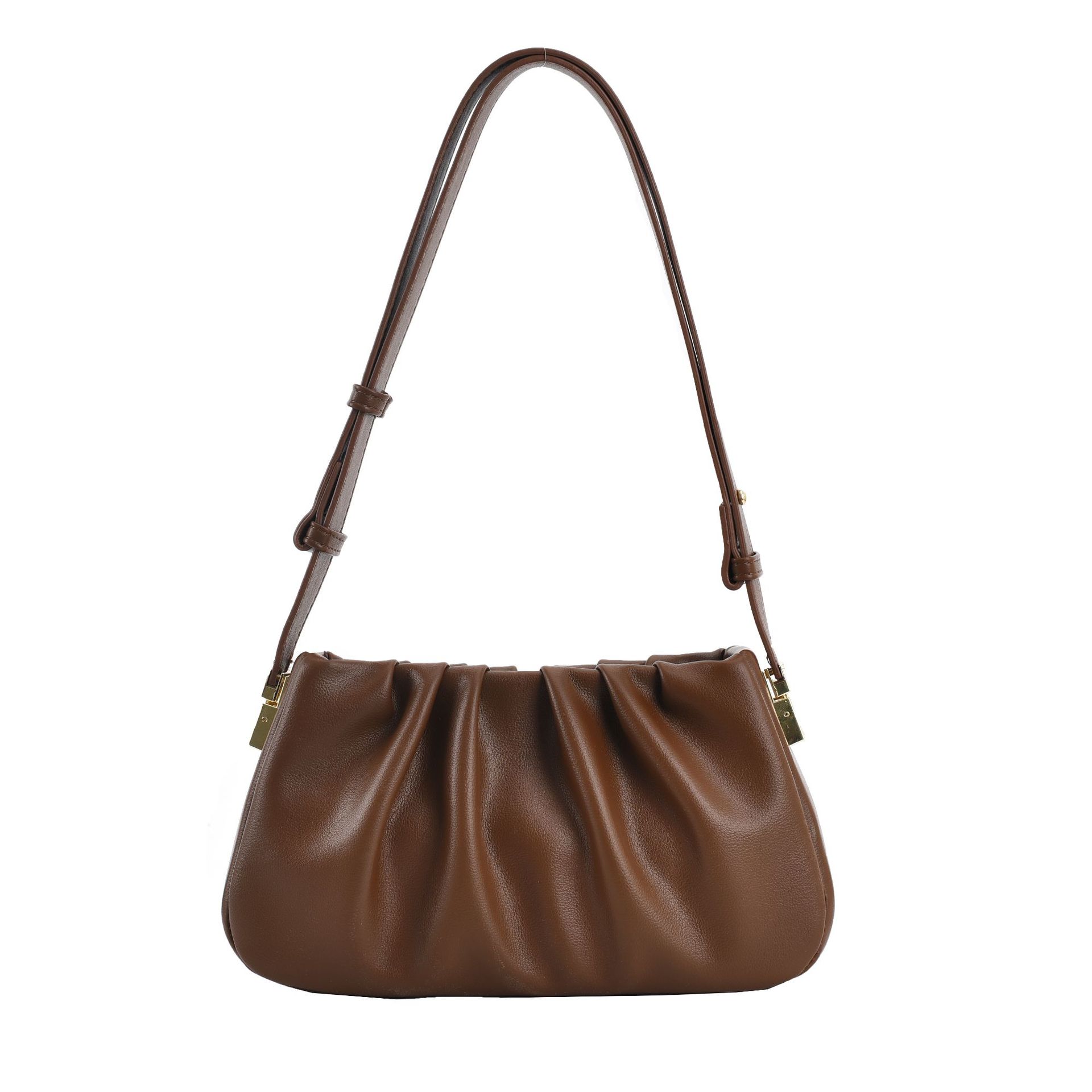 Nicho diseño moda simple bolsa 2023 nuevo bolso de las mujeres retro textura mensajero bolsa popular plisada bolsa de la axila