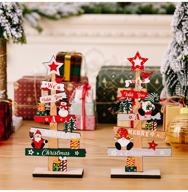 Kalėdinės stalo dekoracijos, angliškos raidės, medinė lėkštė pagyvenusiems žmonėms, sniego senio nykštukas, mediniai papuošalai pagyvenusiems žmonėms_voghion.com