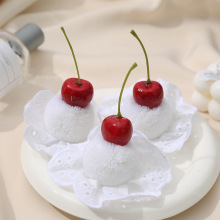 热销爆款可爱卡通雪顶樱桃布艺毛绒樱桃挂件包包配饰小礼物批发