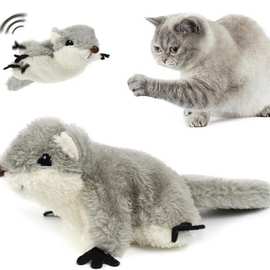 跨境新款Cat toys slap squirrels猫猫电动仿真可爱松鼠解闷玩具