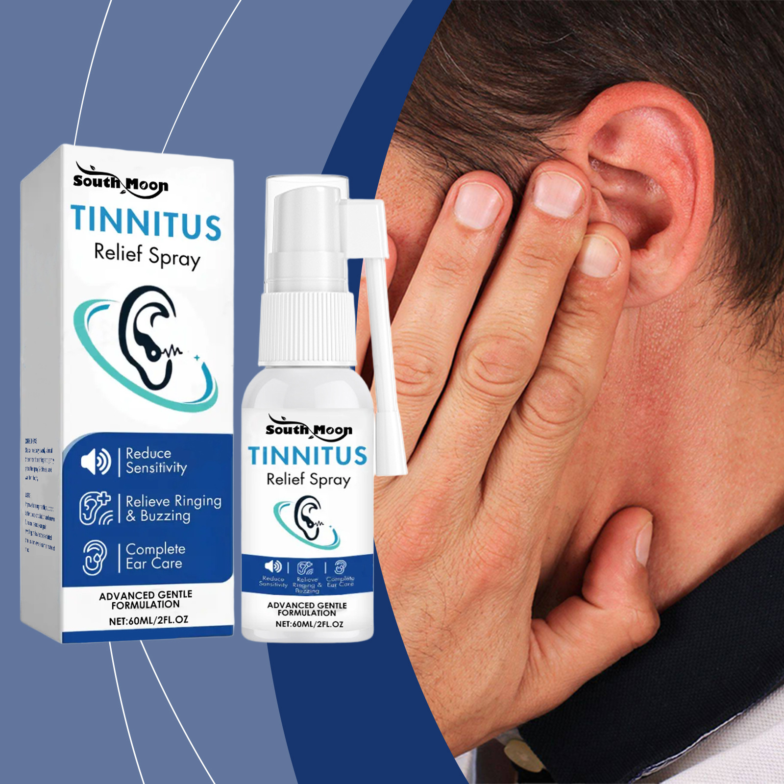 South Moon Ear Care Spray Gentle Formula Moisturizing and Caring Clear Earwax Ear Care Spray