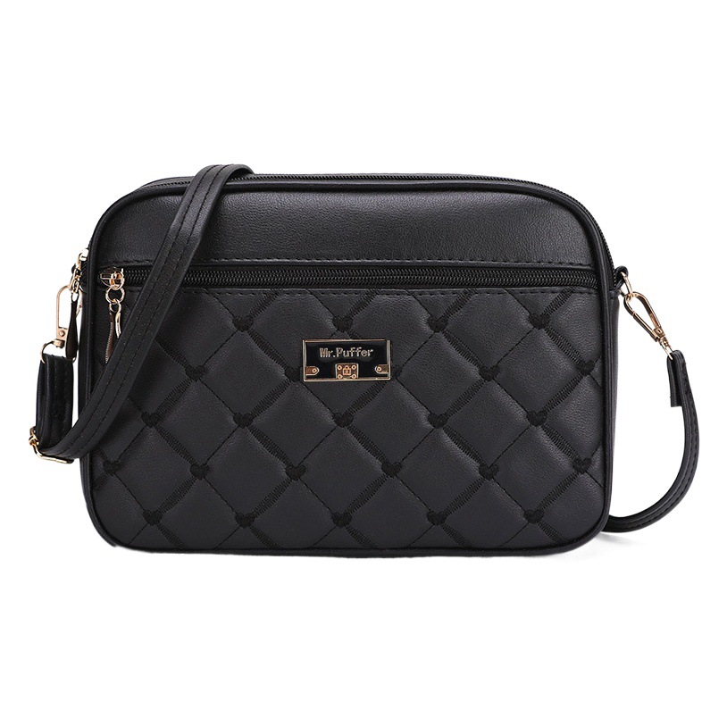 Bolso de mujer moderno 2024, estilo PU acolchado con patrón de rombos, bandolera cuadrada pequeña, moda versátil