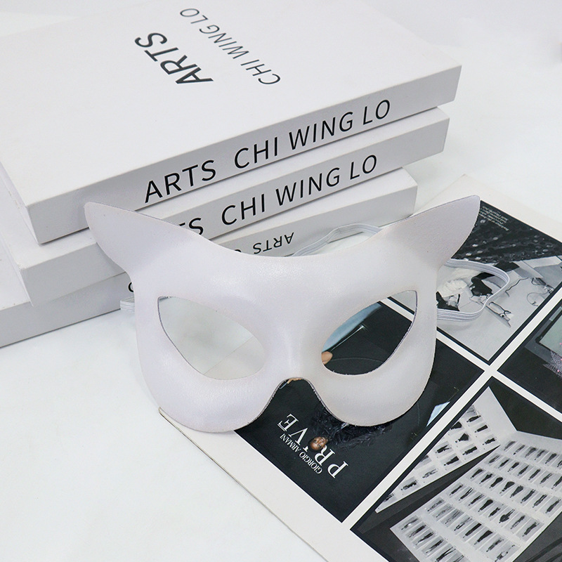 Amazon transfronterizo PVC cara de gato mitad cara máscara de color sólido espectáculo de fiesta sexy dama máscara de ojos TK