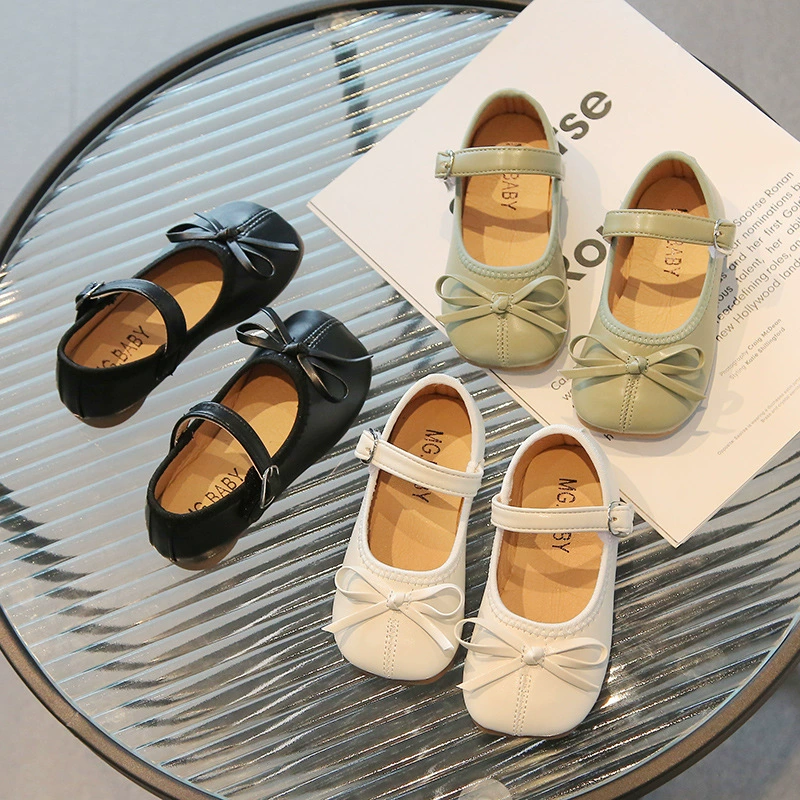 Корейская обувь принцессы для девочек с бантом, милая и милая детская обувь, детская обувь, 2023, Весенняя детская обувь