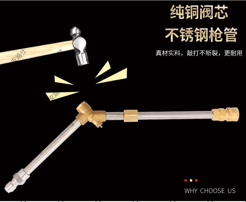 Cross-Border New High-Pressure Washer Water Gun Car Washing Machine with Stainless Steel 1/4 Quick Connector with Pressure Resistance of 5000Psi