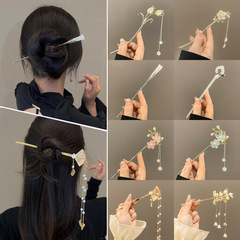 新中式古風簪子、ランタン簪子、高級感のあるヘアピン、漢服、中国風、揺れる髪飾り、女性用