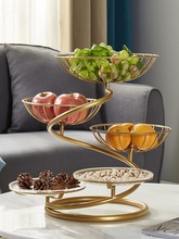 轻奢多层水果盘盘架家用客厅茶几干果零食摆放精致大气水果篮
