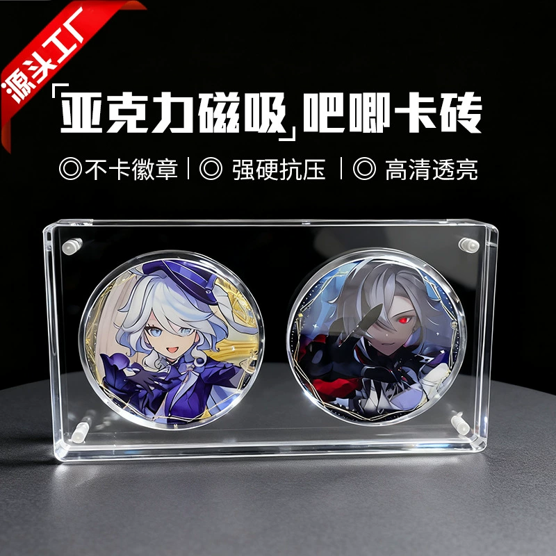 Acrylic transparent badge, stand, storage box