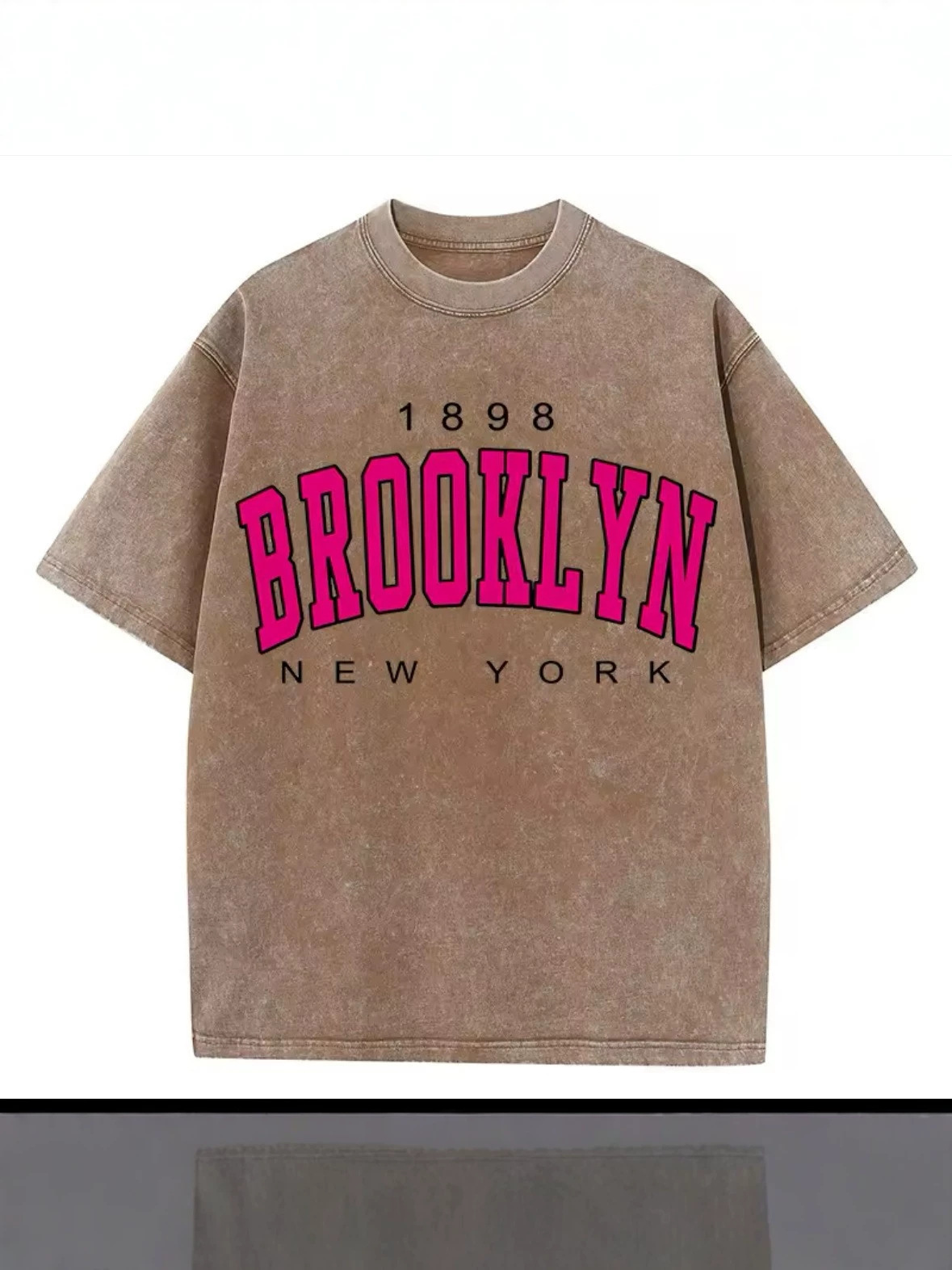 Europa y América hiphop marca de moda hacer vieja camiseta de manga corta de mujer grande suelta oversize lavado impresa blusa de algodón